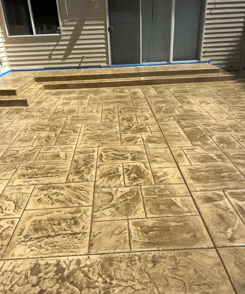 Decorative Stamped Concrete Patio And Walkway in Renton 